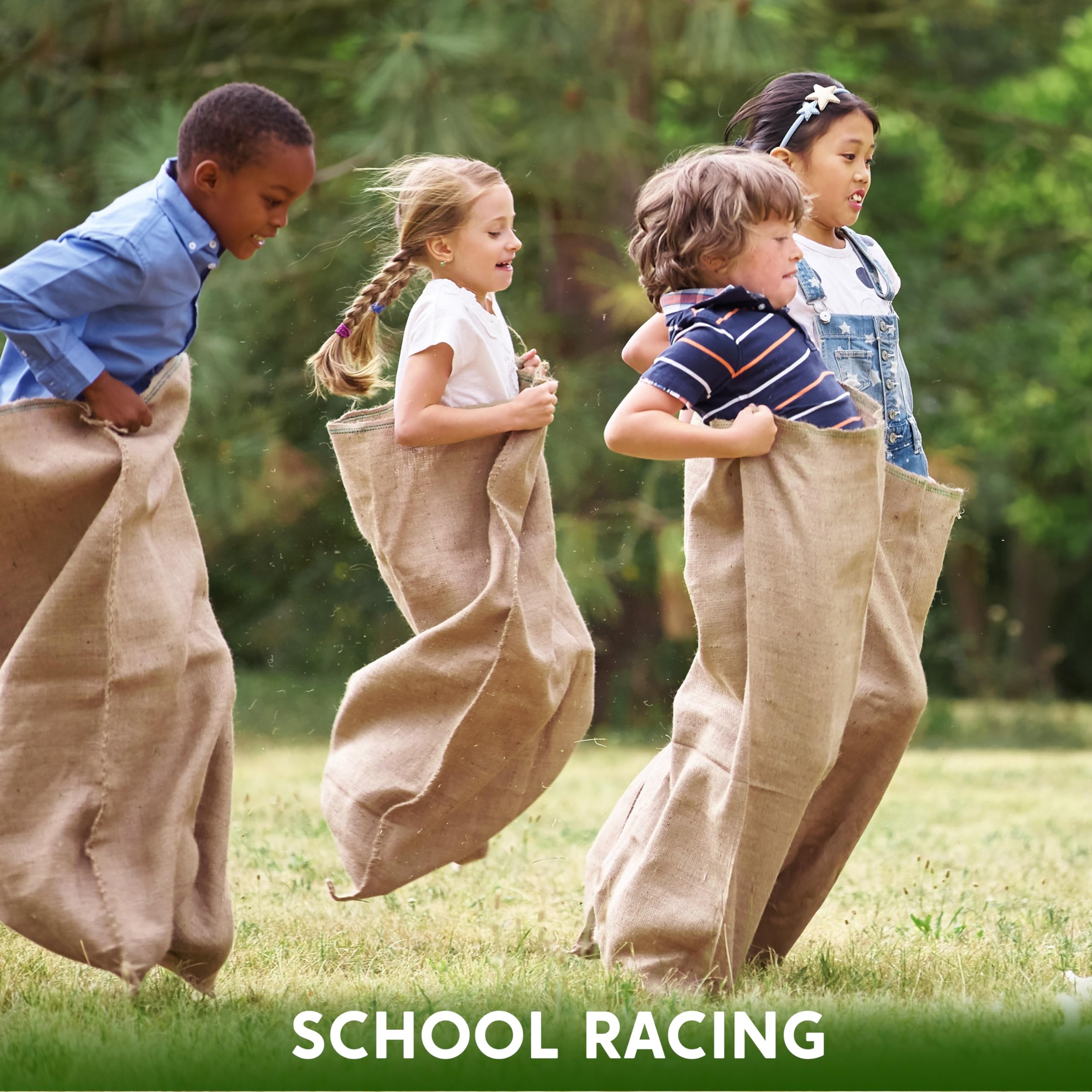 JOYIN 6-Pack Burlap Sack Race Bags - 39x25in for Outdoor Games
