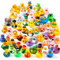 JOYIN 120 Pcs Rubber Ducks Bulk Set with Mesh Carry Bag – Mini Bath Toys & Party Favors
