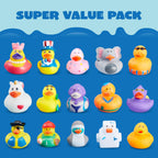 JOYIN 120 Pcs Rubber Ducks Bulk Set with Mesh Carry Bag – Mini Bath Toys & Party Favors