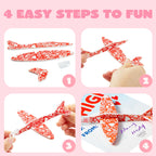 JOYIN 28-Pack Valentine Foam Airplanes with Greeting Cards | Classroom Exchange & Party Favors