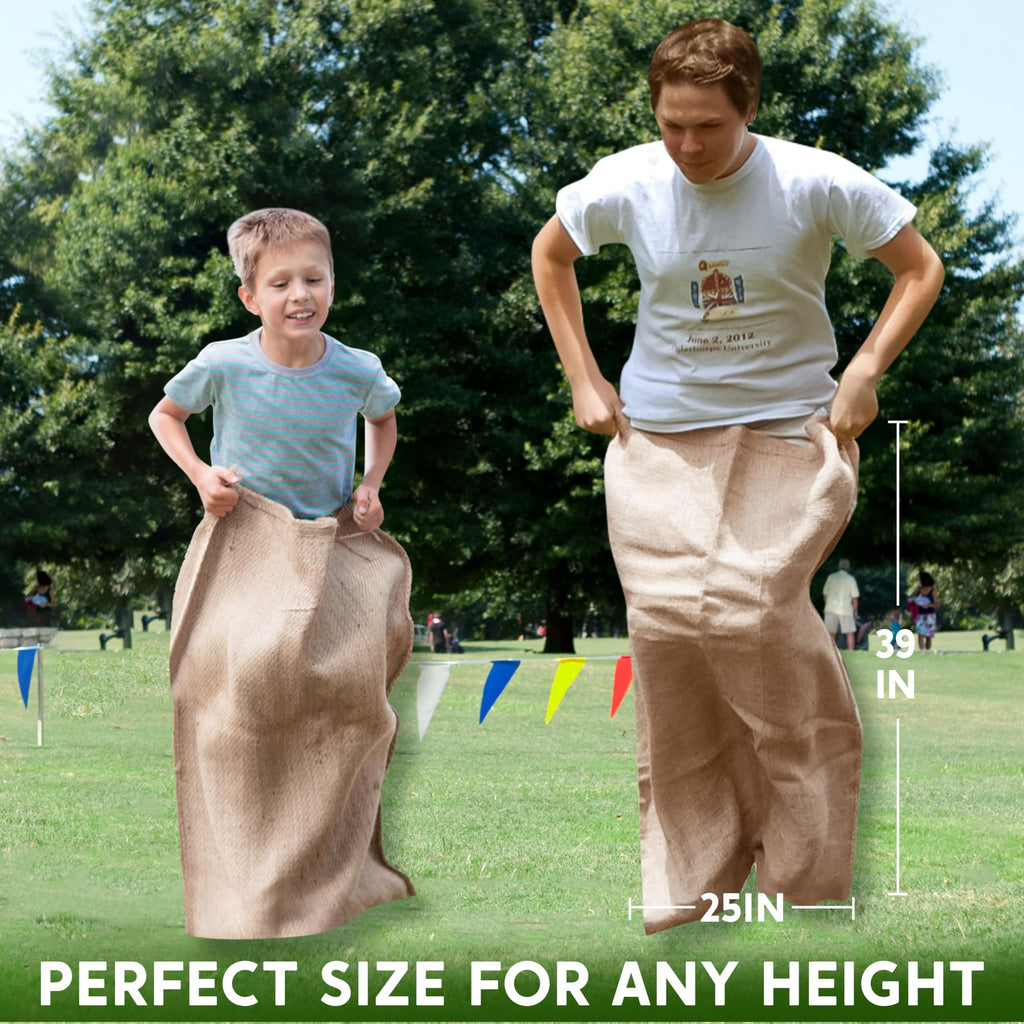 JOYIN 6-Pack Burlap Sack Race Bags - 39x25in for Outdoor Games