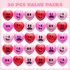 JOYIN 30 Pcs Valentine's Day Heart Stress Balls – 3in Squishy Toys for Kids & Party Favors