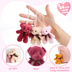 JOYIN 24-Pack Valentines Day Plush Bear Party Favors — 6 Colors, Cards & Bags | Classroom Gifts