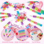 JOYIN 28PCS Valentines Day Bear Pencils & Cards — Classroom Exchange & Party Favors