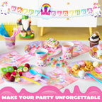 JOYIN 145-Piece Unicorn Party Supplies Set with Banner | Plates, Cups, Napkins & Cutlery