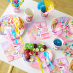 JOYIN 145-Piece Unicorn Party Supplies Set with Banner | Plates, Cups, Napkins & Cutlery