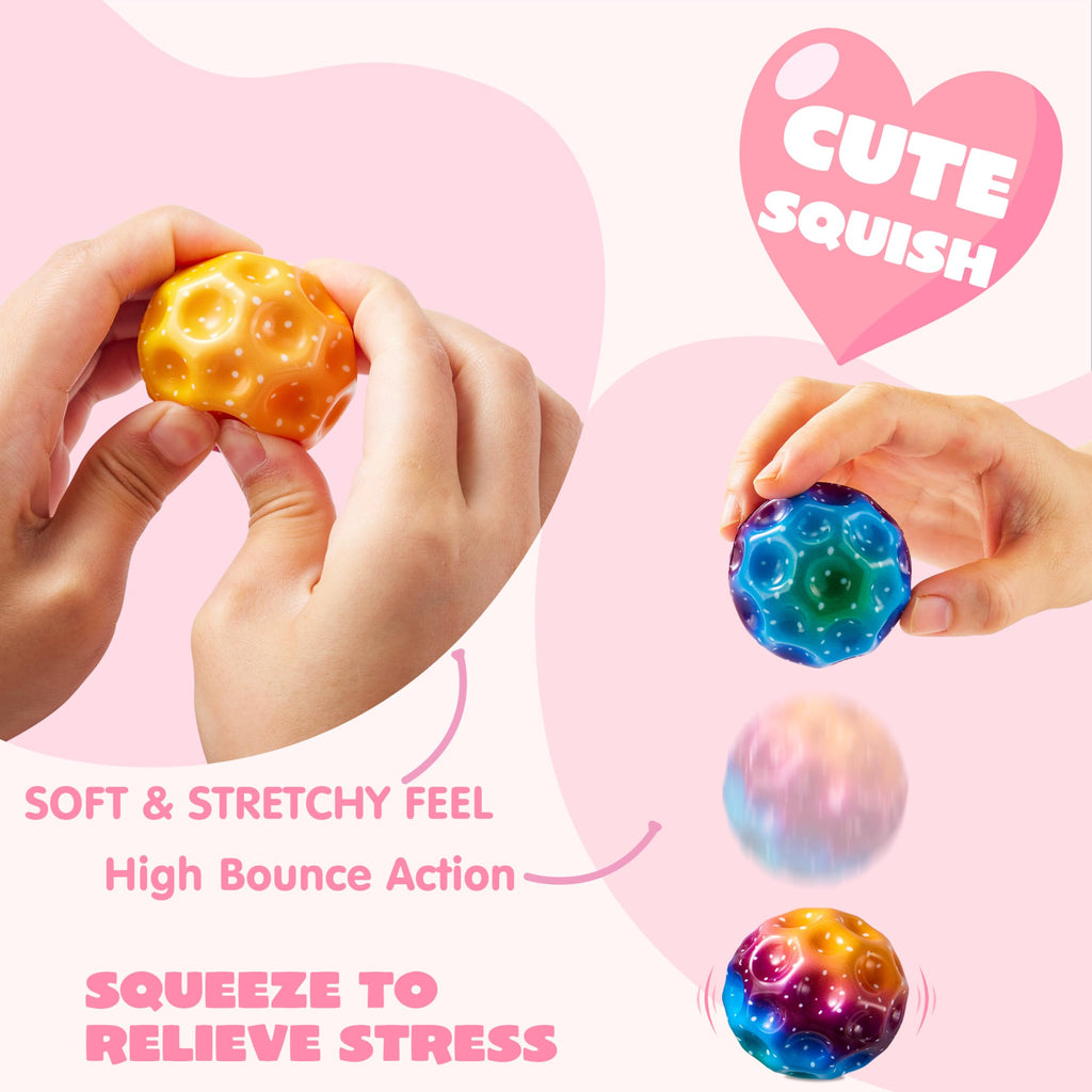 JOYIN 30 Pcs Valentine Bouncy Balls with Cards – Space-Themed Classroom Prizes & Party Favors