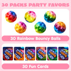 JOYIN 30 Pcs Valentine Bouncy Balls with Cards – Space-Themed Classroom Prizes & Party Favors