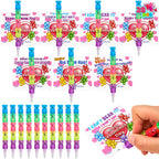 JOYIN 28PCS Valentines Day Bear Pencils & Cards — Classroom Exchange & Party Favors