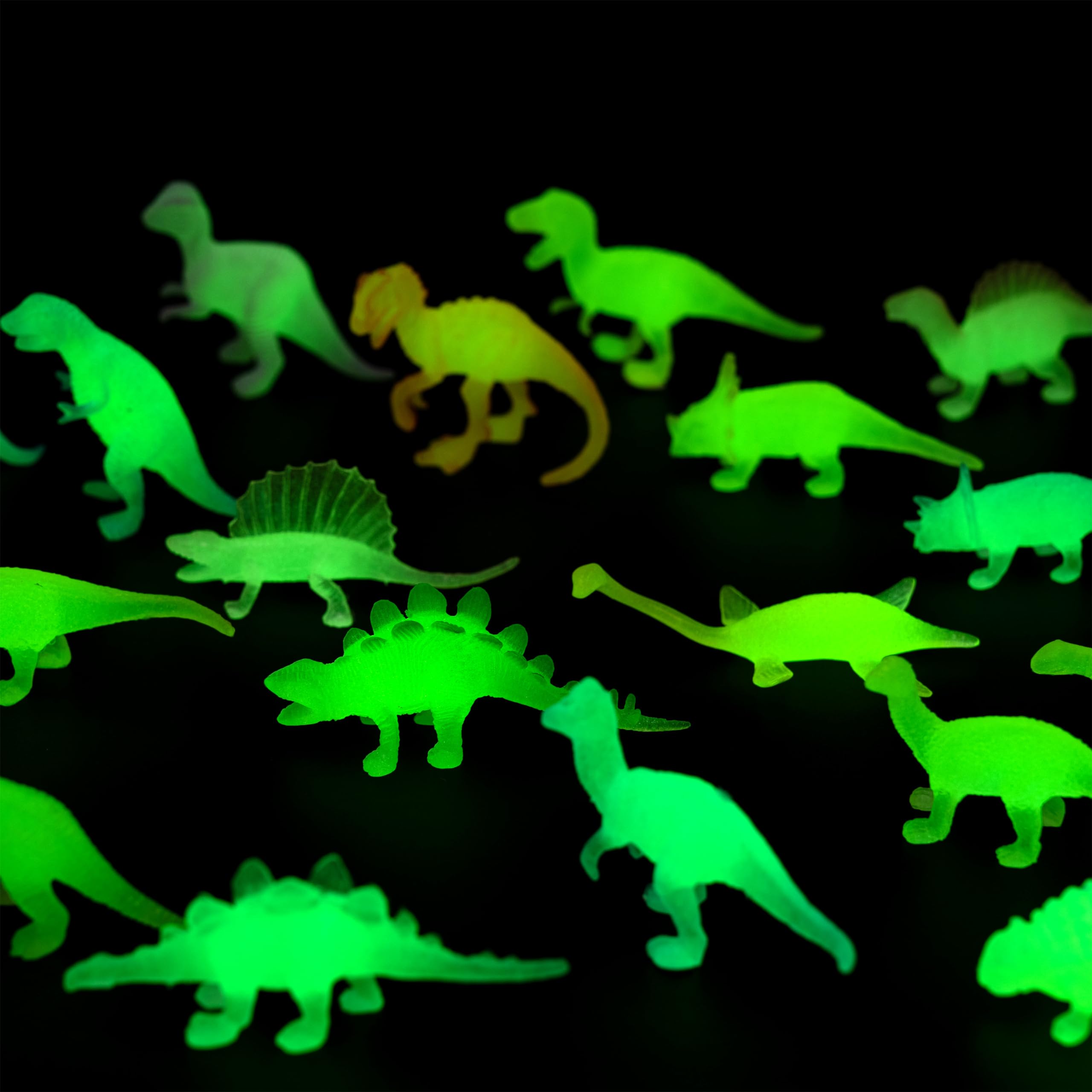 JOYIN 28 Packs Valentines Dinosaur Toys Glow in the Dark with Greeting Cards — Party Favors and Classroom Prizes