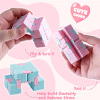 JOYIN 28-Pack Valentine’s Gift Cards with Infinity Magic Toys – Colorful Fidget Party Favors & Classroom Prizes