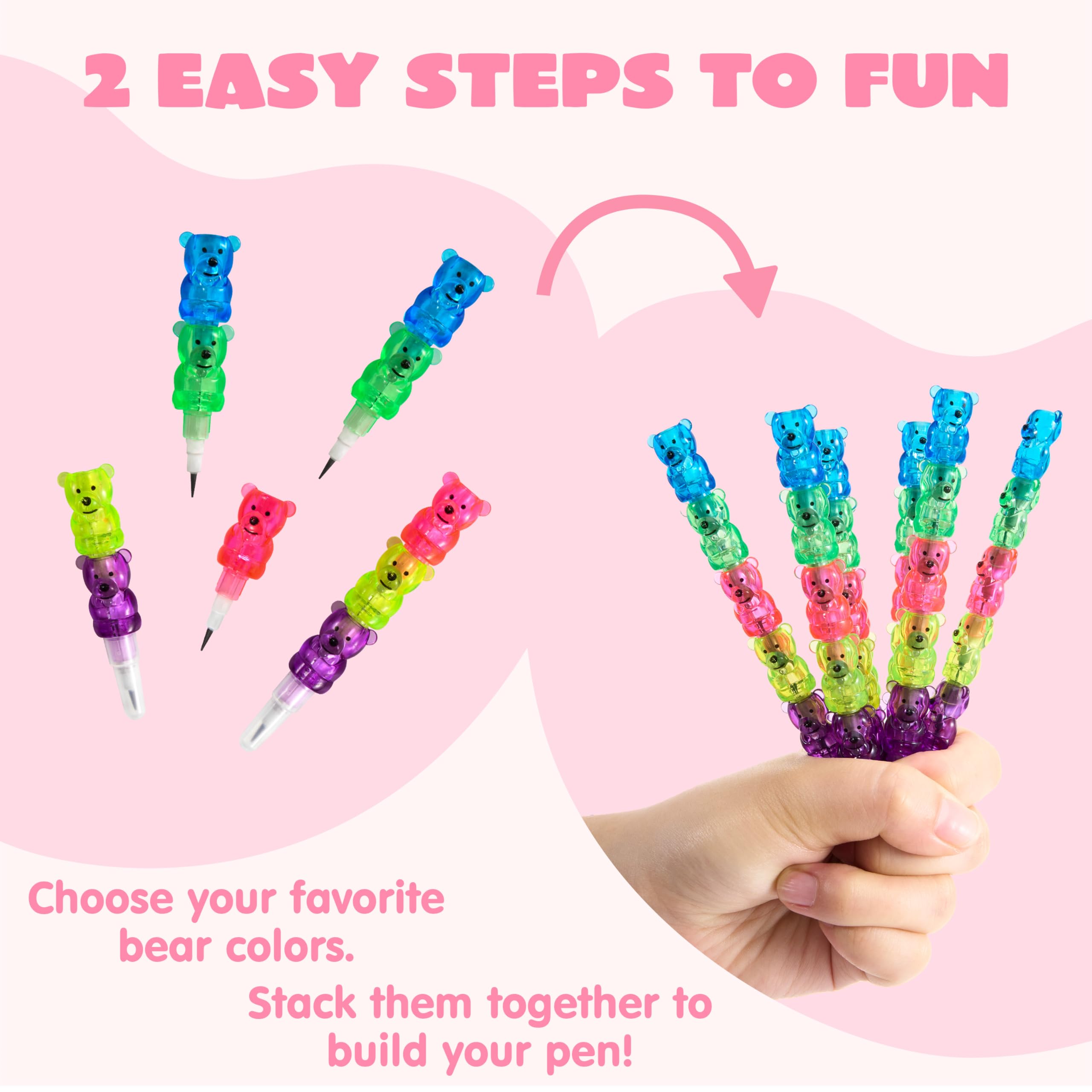JOYIN 28PCS Valentines Day Bear Pencils & Cards — Classroom Exchange & Party Favors