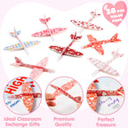 JOYIN 28-Pack Valentine Foam Airplanes with Greeting Cards | Classroom Exchange & Party Favors