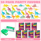 JOYIN 28 Packs Valentines Dinosaur Toys Glow in the Dark with Greeting Cards — Party Favors and Classroom Prizes