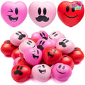 JOYIN 30 Pcs Valentine's Day Heart Stress Balls – 3in Squishy Toys for Kids & Party Favors