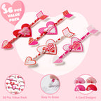 JOYIN 36 Pack Valentines Day Arrow Pencils with Card – Classroom Party Favors