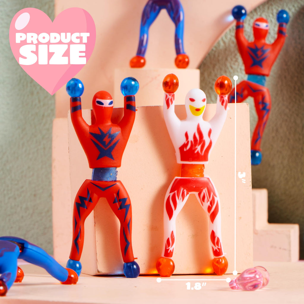 JOYIN 28-Pack Valentine Ninja Sticky Man with Cards – Classroom Gifts & Party Favors