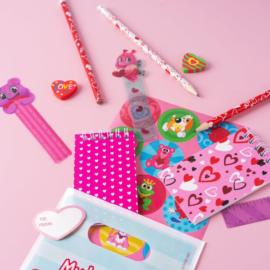 JOYIN 28-Pack Valentines Day Stationery Gifts for Kids | Party Favors & Classroom Prizes