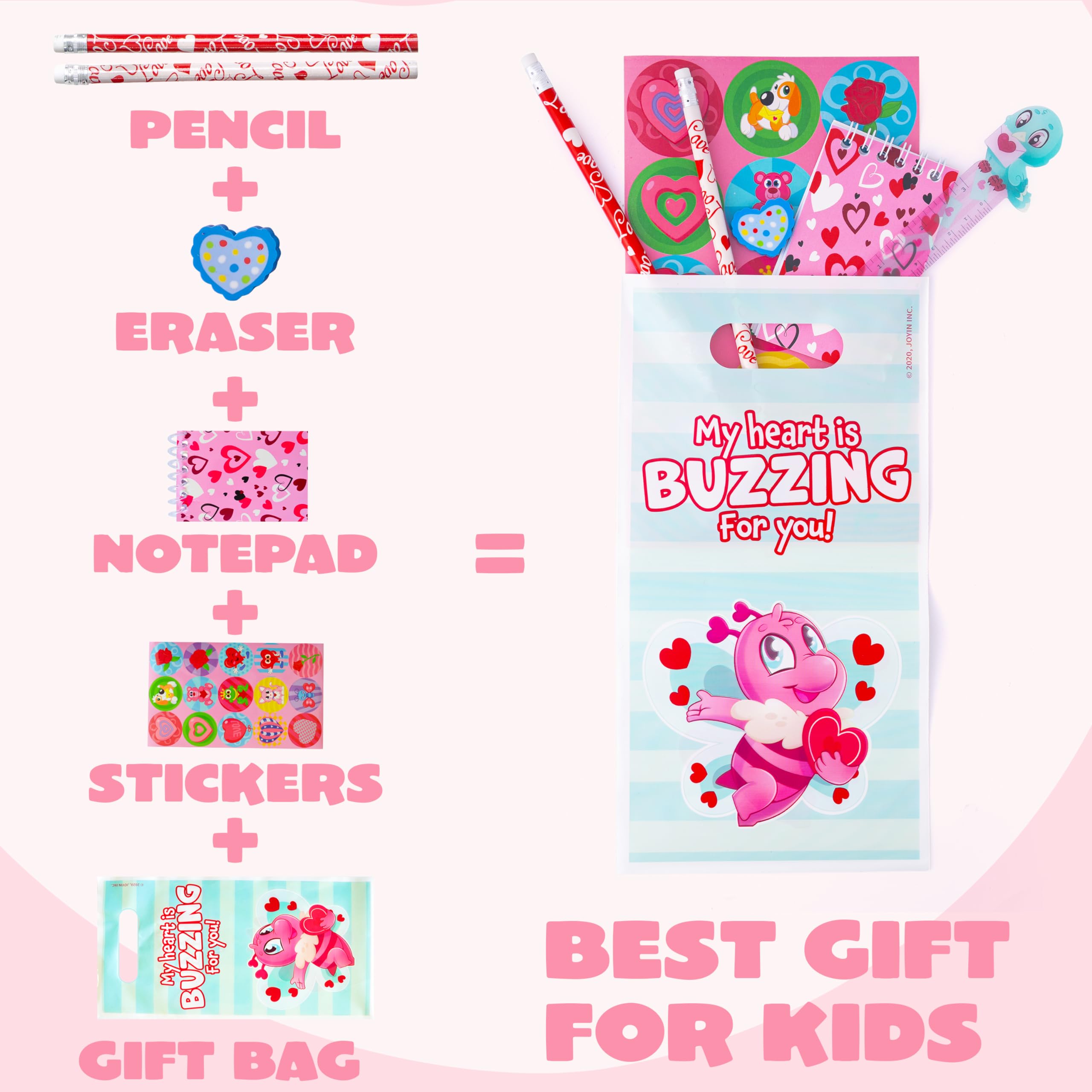 JOYIN 28-Pack Valentines Day Stationery Gifts for Kids | Party Favors & Classroom Prizes