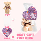 JOYIN 24-Pack Valentines Day Plush Bear Party Favors — 6 Colors, Cards & Bags | Classroom Gifts