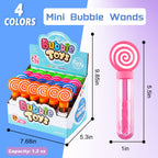 JOYYPOP 24 Pack Mini Bubble Wands – 4 Colors for Kids Party Favors