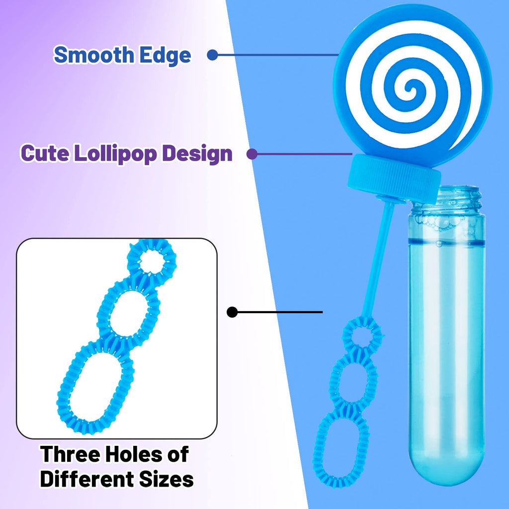 JOYYPOP 24 Pack Mini Bubble Wands – 4 Colors for Kids Party Favors