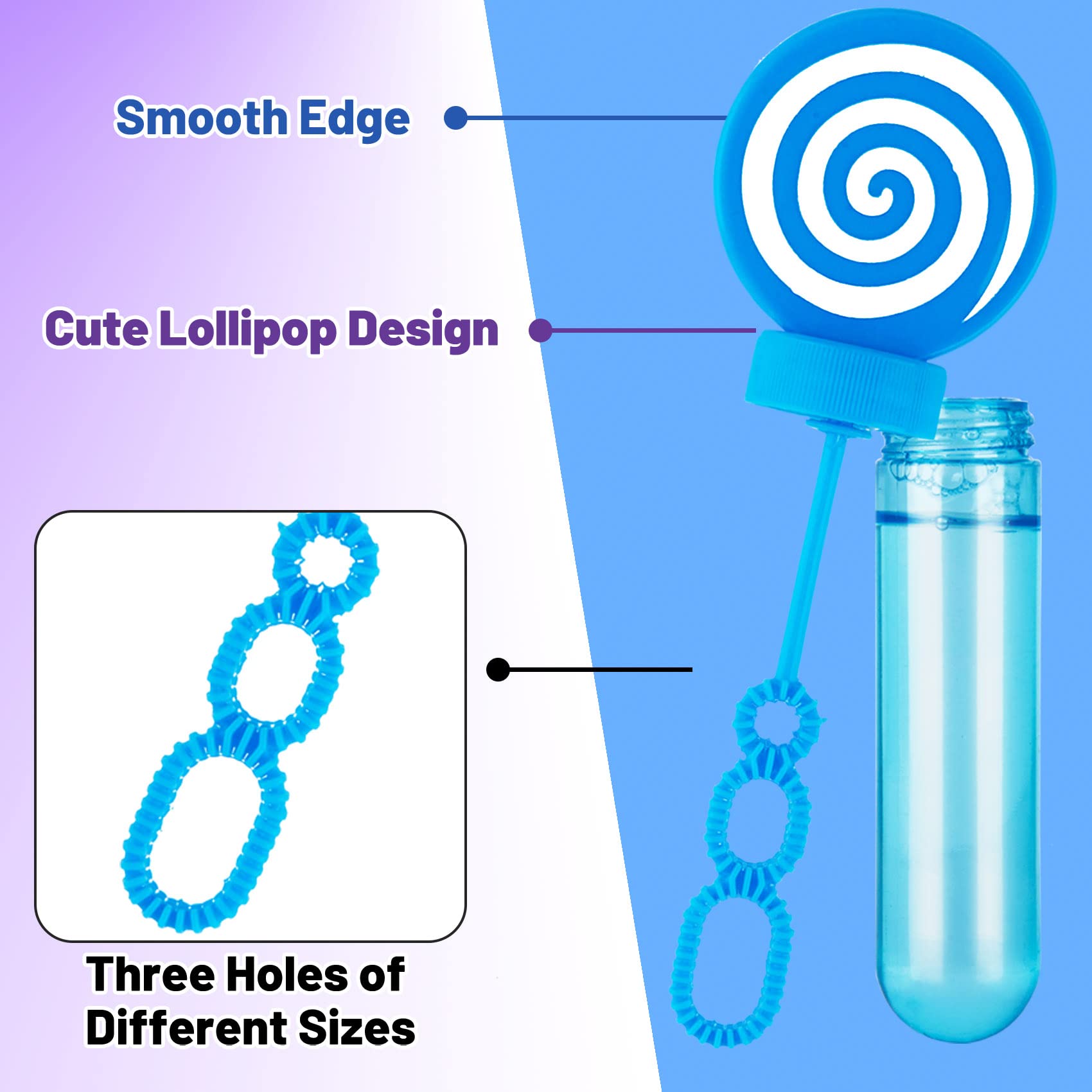 JOYYPOP 24 Pack Mini Bubble Wands – 4 Colors for Kids Party Favors
