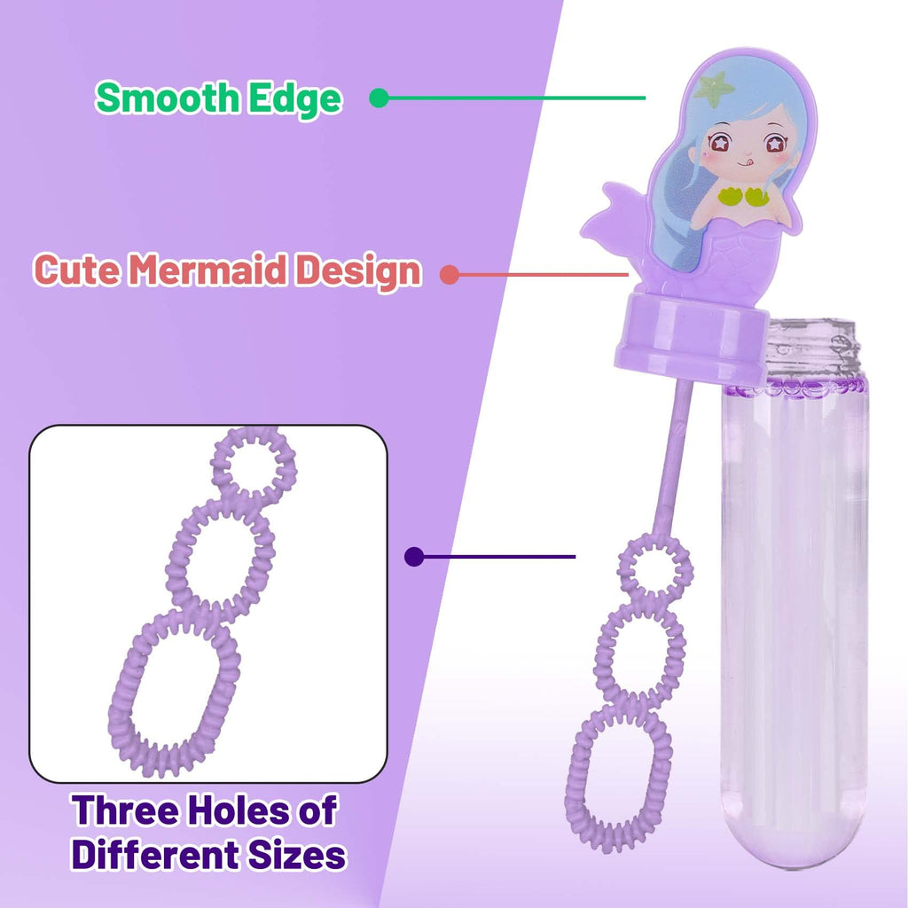 JOYYPOP 24 Pack Mini Mermaid Bubble Wands – Kids Party Favors & Bubble Toys