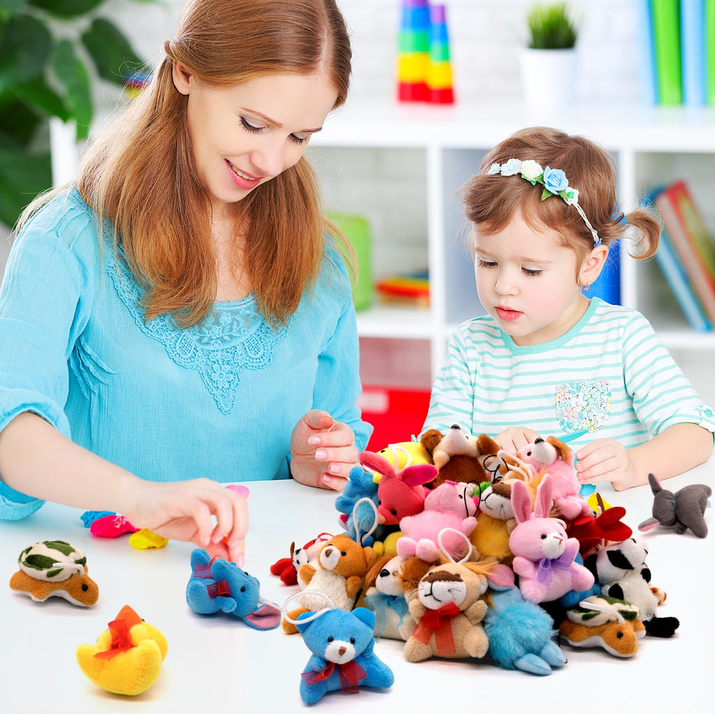 JoyRapt 48 Pack Valentines Day Small Stuffed Animals – Party Favors & Easter Basket Stuffers (2.3/2.5/3.5 inches)