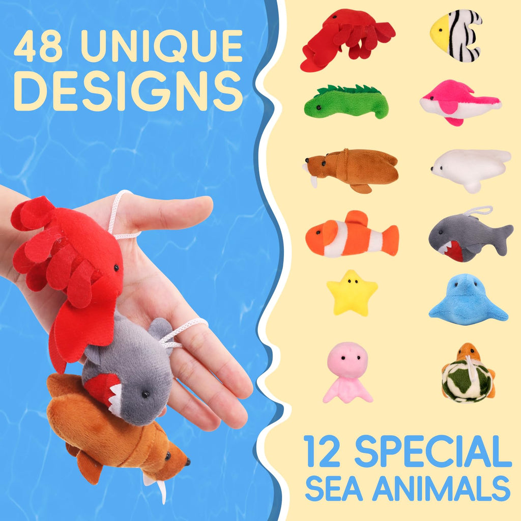 JoyRapt 48 Pack Valentines Day Small Stuffed Animals – Party Favors & Easter Basket Stuffers (2.3/2.5/3.5 inches)