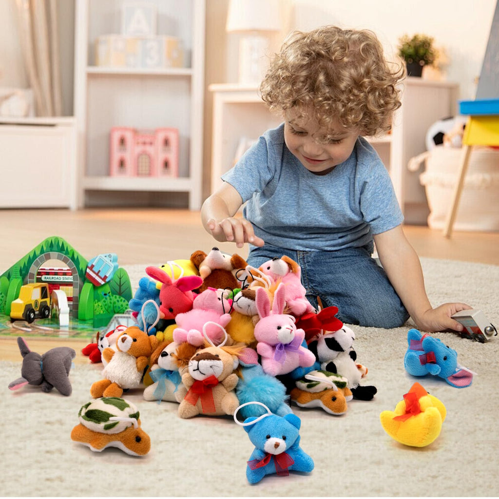 JoyRapt 48 Pack Valentines Day Small Stuffed Animals – Party Favors & Easter Basket Stuffers (2.3/2.5/3.5 inches)