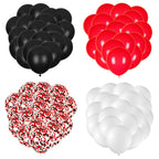 JOYYPOP 80Pcs Red Black White Balloons with Confetti – Graduation, Poker Card, Casino & Race Car Party Decorations