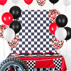 JOYYPOP 80Pcs Red Black White Balloons with Confetti – Graduation, Poker Card, Casino & Race Car Party Decorations