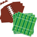 Jremreo Pack of 50 Football Napkins – Brown Football & Green Field Designs, 13x13 Inches
