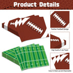 Jremreo Pack of 50 Football Napkins – Brown Football & Green Field Designs, 13x13 Inches