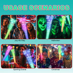 JSronms 24 Pcs Fiber Optic Wands – Glow LED Party Favors for Weddings & Events