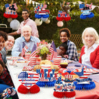 JULMELON 8-Piece Veterans Day Table Decorations | Honeycomb Centerpieces | 3D Double-Sided