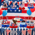 JULMELON 8-Piece Veterans Day Table Decorations | Honeycomb Centerpieces | 3D Double-Sided