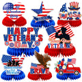 JULMELON 8-Piece Veterans Day Table Decorations | Honeycomb Centerpieces | 3D Double-Sided