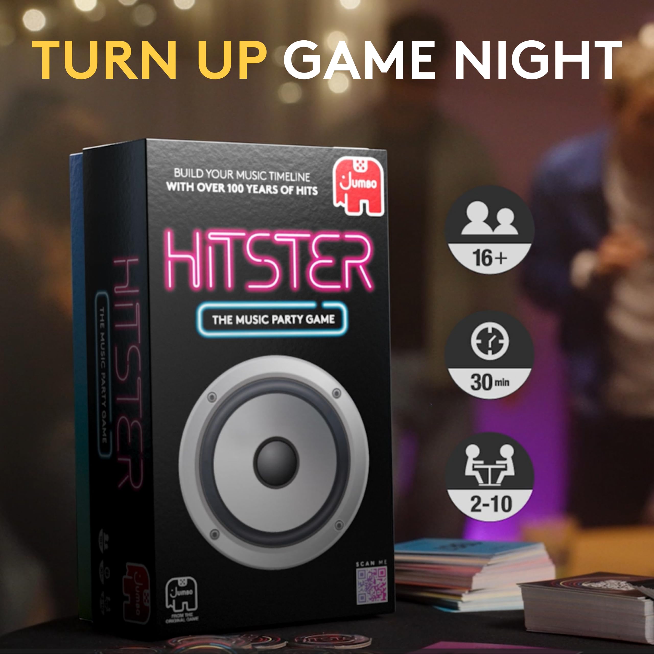 Jumbo Hitster - Music Fun Party Quiz Card Game for 2-10 Players