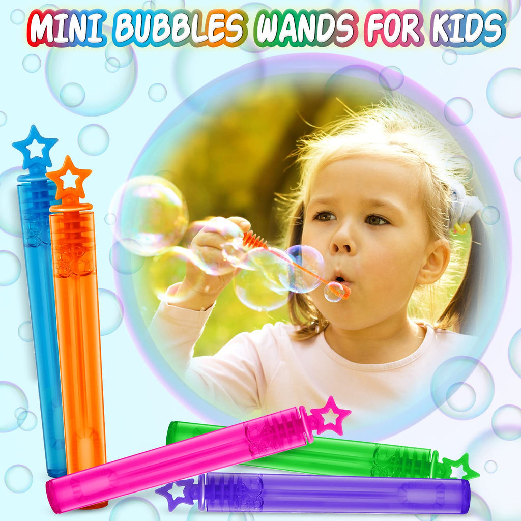 120 Mini Bubble Wands in Six Bright Colors | Jumlys Party Favors Pack