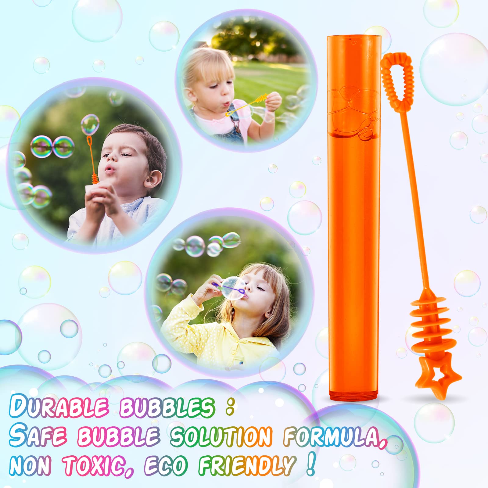 120 Mini Bubble Wands in Six Bright Colors | Jumlys Party Favors Pack
