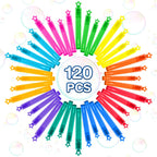 120 Mini Bubble Wands in Six Bright Colors | Jumlys Party Favors Pack
