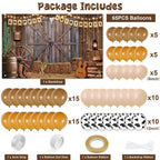 Jumpama Cowboy Birthday Decorations: 65 Pcs Balloons + Western Backdrop