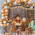 Jumpama Cowboy Birthday Decorations: 65 Pcs Balloons + Western Backdrop