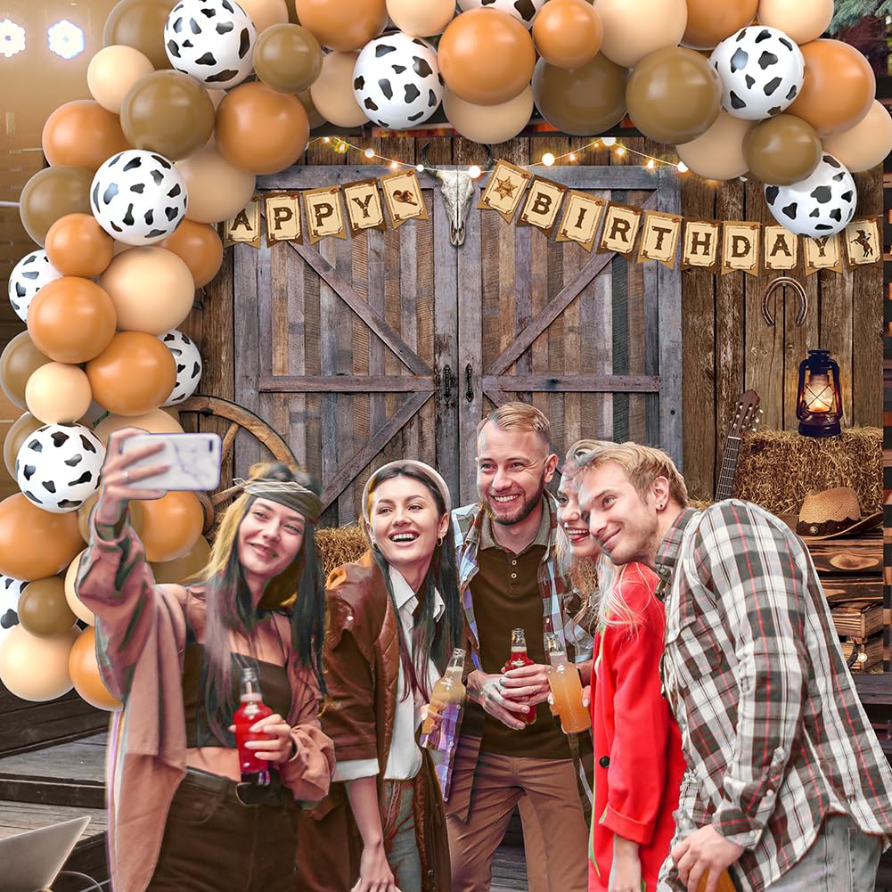 Jumpama Cowboy Birthday Decorations: 65 Pcs Balloons + Western Backdrop