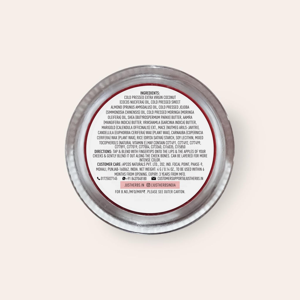 Just Herbs Bio Cremiger matter 3-in-1 Lippen- & Wangentint – Soft Nude, Vegan & Chemikalienfrei