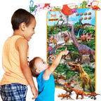 Just Smarty Interactive Dinosaur Learning Poster – Engaging Dinosaur Toys for Kids 3-5 | Includes 4 Figures and Sounds | Party Favors