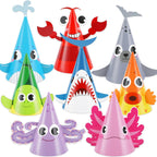 Justforjoyful 24Pcs Sea Animal Party Hats – Under the Sea Birthday Party Supplies