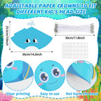 Justforjoyful 24Pcs Sea Animal Party Hats – Under the Sea Birthday Party Supplies